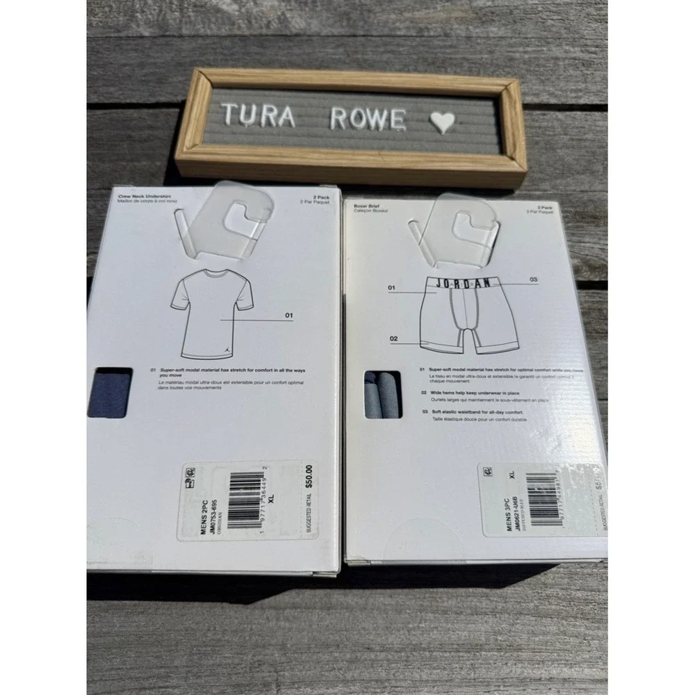 Jordan Flight Modal Bundle XL Boxer Briefs 3 Pack + 2 Pack Crew Undershirts NWT